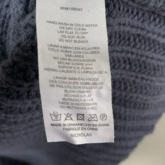 NICHOLAS Halter Dress Women XS Blue Knit Sweater Cotton Blend Mini - Picture 13 of 14